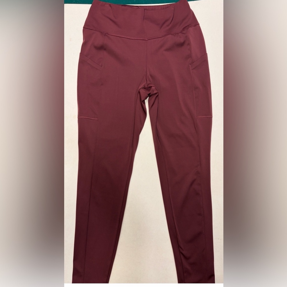 Soma Burgundy High-Waist Leggings with Side Pockets